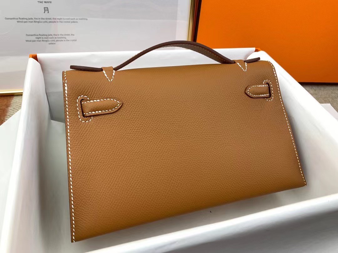 에르메스 미니 켈리백22 골드브라운 은장